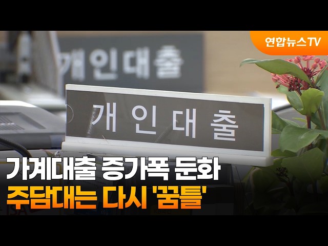 가계대출 증가폭 둔화…주담대는 다시 '꿈틀' / 연합뉴스TV (YonhapnewsTV)