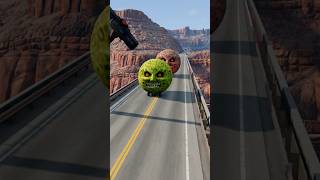 Evil Balls vs Giant Hammer 😱💥 | Impossible Road | BeamNG.drive Shorts