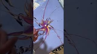 Flick   Spin Paint Pour - Check description for link to full video #acrylicpainting #paintpouring