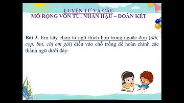 Luyện từ và câu: Mở rộng vốn từ Nhân hậu- Đoàn kết