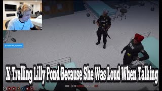 XQC Trolling Lilly Pond Because She Was Loud When Talking (Hilarious) No-Pixel 3.1