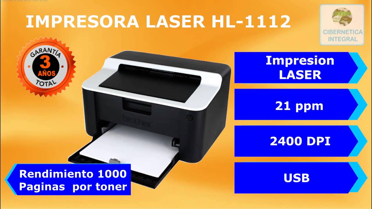 Impresora Laser Brother HL-1112 Velocidad Economia Calidad 21ppm - YouTube