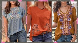 Elegant Women Fashion Latest And Unique Embroidered Blouse Pattern & Top Design