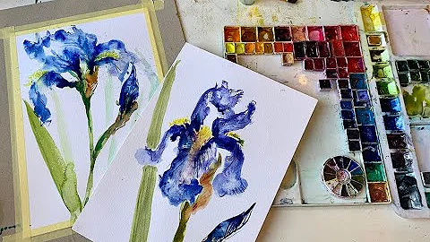painting iris in watercolour  LIVE discoveries! pa...