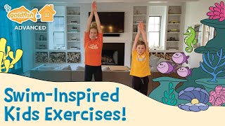 Swim-Inspired Kids Exercise (Advanced: Ocean Adventure) | Goldfish At Home screenshot 4