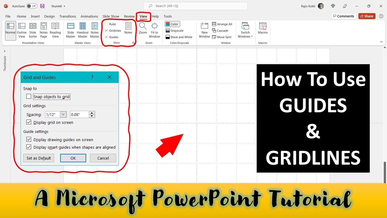 print gridlines in powerpoint 2016