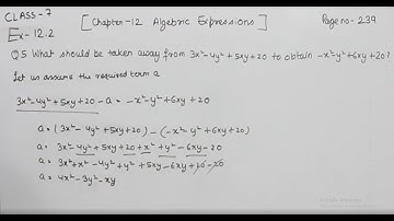 Class 7 -Question 5 Ex- 12.2-  Algebraic Expressions- Chapter 12 Maths Class 7- NCERT
