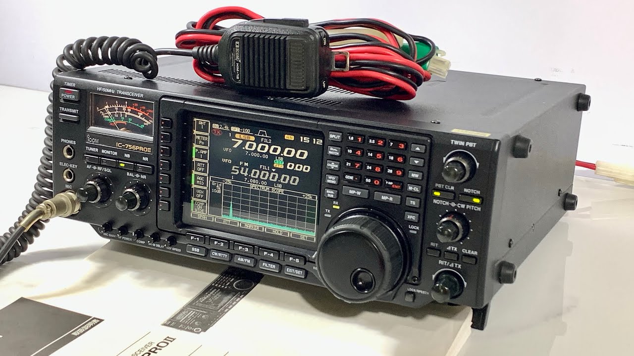 💥iCom IC-756PROII HF/50MHz 120/110W + DC + HM-12💥 - YouTube
