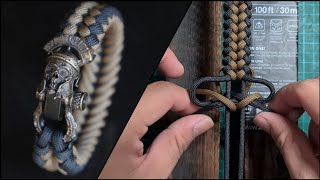 How to make Sanctified Knot Paracord Bracelet with Bead and Shackle, Buckle Bracelet, By ThreeBrclt