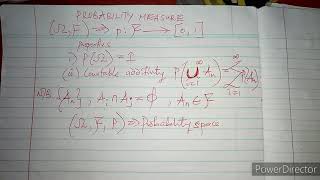 SMA 401 :PROBABILITY MEASURE AND SPACE