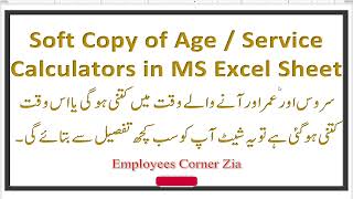 Age & Service Calculation Sheet | Age Calculator in MS Excel | Service Calculator in MS Excel | screenshot 5