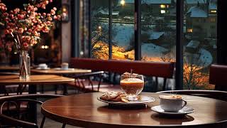 Relaxing Winter Jazz Music with Snow Falling at Cozy Coffee Shop Ambience for Study, Work, Focus