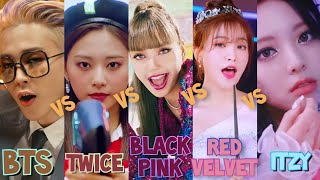 BTS VS TWICE VS BLACKPINK VS RED VELVET VS ITZY RANKING IN DIFFERENT CATEGORIES - 2021 !