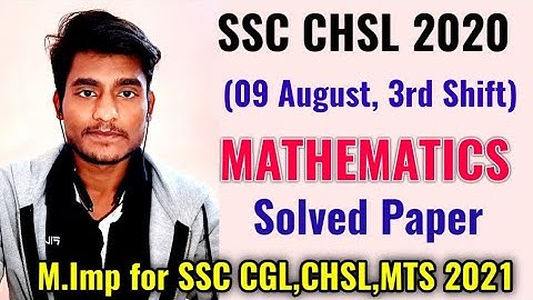 SSC CHSL 2020 Tier-1 (09 August, 3rd Shift) Solved Paper by Rohit Tripathi | M.Imp for CGL,CHSL 2021