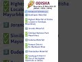 Odisha Mountains & Waterfalls GK | Deomali, Barehipani, Mahendragiri | OSSSC OSSC OPSC #shorts