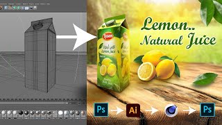 Cinema 4D تعلم تصميم اعلان عصير ليمون