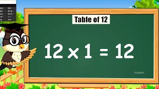 Table of 12 | Rhythmic Table of Twelve | Learn Multiplication Table of 12 x 1 = 12 | kidstartv