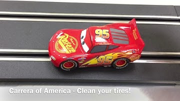 Carrera slot cars - How to clean tires, set the brushes and stay on the track!