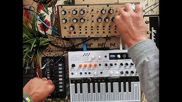 Moog DFAM jam with Microfreak Voocoder and Roland J6 in Ambient jam