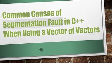 Common Causes of Segmentation Fault in C++ When Using a Vector of Vectors