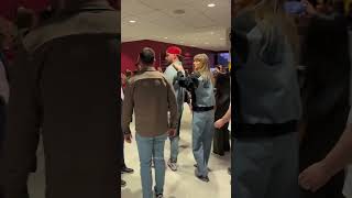Taylor Swift MANHANDLING Travis Kelce at the Knicks NBA game... #taylorswift #shorts