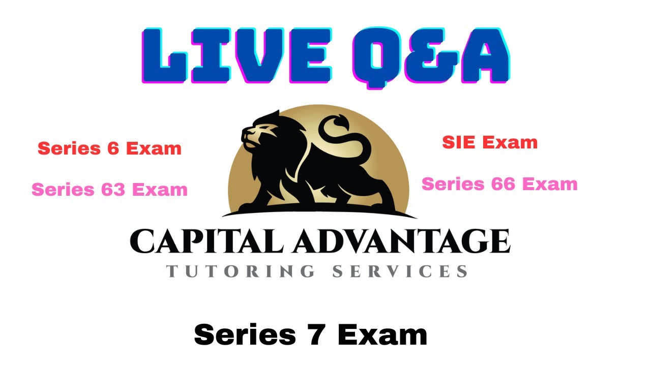 FREE live Series 7 Q&A ALL FINRA Exams 830PM YouTube