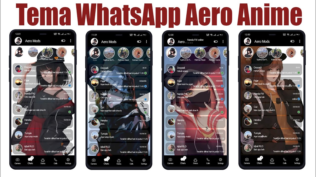 Tema WhatsApp Aero Versi Anime Tampilan Makin Keren 2020