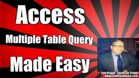 How to make a Multiple table query Access 2010 Tutorial Access 2013, 2016