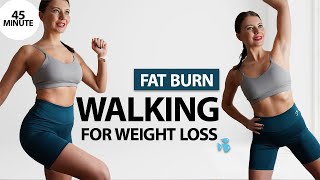 WALK AT HOME 45 MIN WALKING WORKOUT TO LOSE BELLY FAT | All Standing