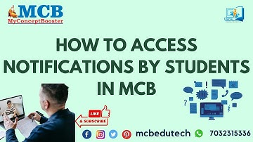 How to Access Notifications by Students in MCB || MyConceptBooster || 7032315336
