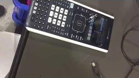 How to charge TI Nspire CX & CX CAS: plugging in USB charging cable to Texas Instruments Calculator