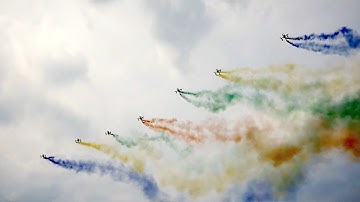 Drone Show Software managing drone swarm with smoke @ Spilve Air Show