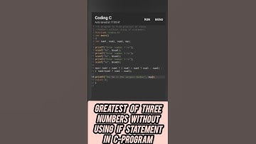 Greatest of Three Numbers without using If...Else statment in C-Program #programming #coding
