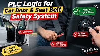 PLC Ladder Logic for Car Door & Seat Belt Safety | Ignition Interlock