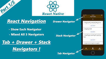 React Native With React-Navigation | Tab | Drawer | Stack | AND Mix | Tab + Drawer + Stack Part 1/5