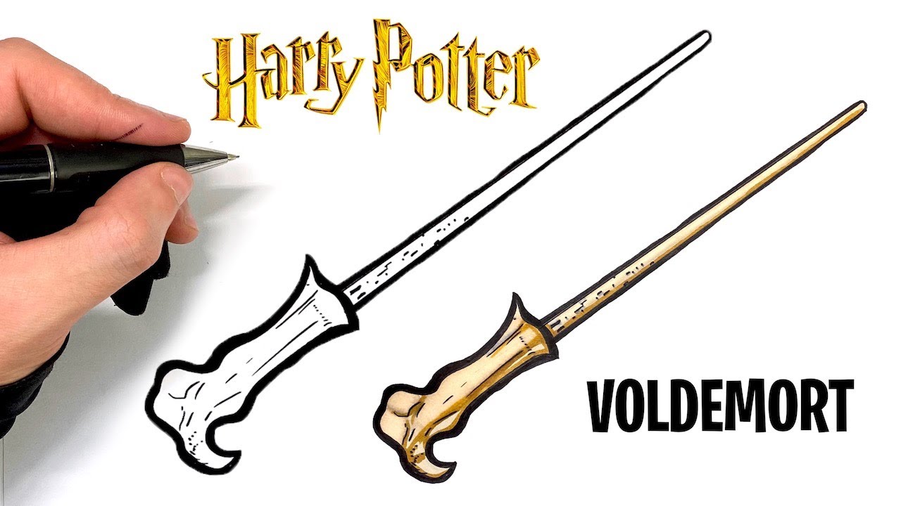 HOW TO DRAW VOLDEMORT WAND - HARRY POTTER - YouTube