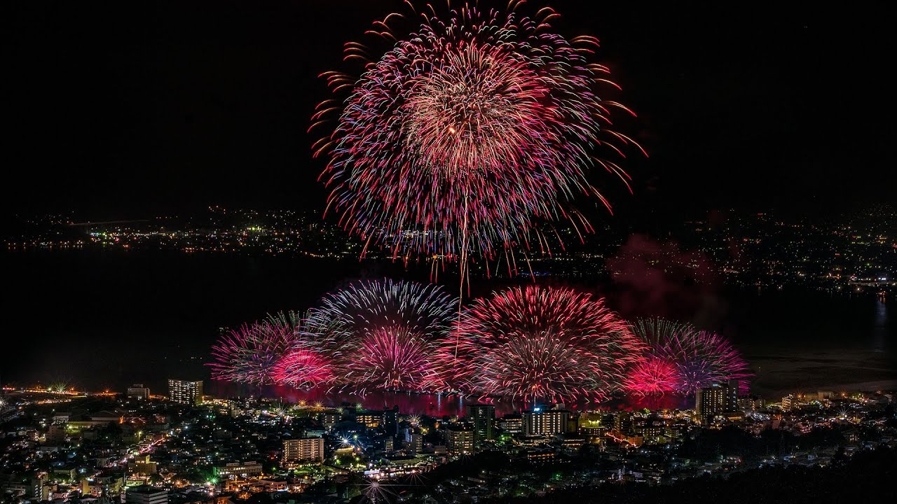 4k Ultra Hd 諏訪湖祭湖上花火大会 16 Suwa Lake Fireworks Festival Youtube