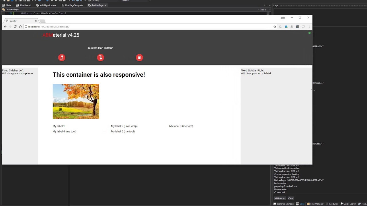 ABMaterial 4.25 responsive containers - YouTube