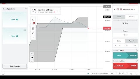 Make 10% every 10 seconds trading No touch on deriv interface binary options using fractal indicator