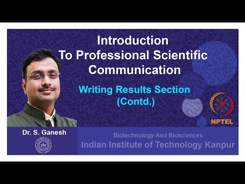Lecture 14: Writing Results Section (Contd.)