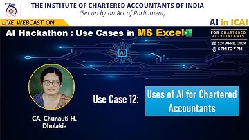 Hackathon 2: Series 1 - Use Case 12 | Uses of AI in Audit of Data in Excel | CA Chunauti H. Dholakia