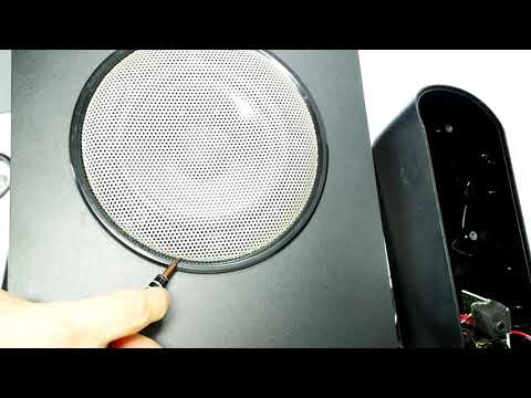 Look inside Logitech X-230 Disassembly [2.1 speaker system]