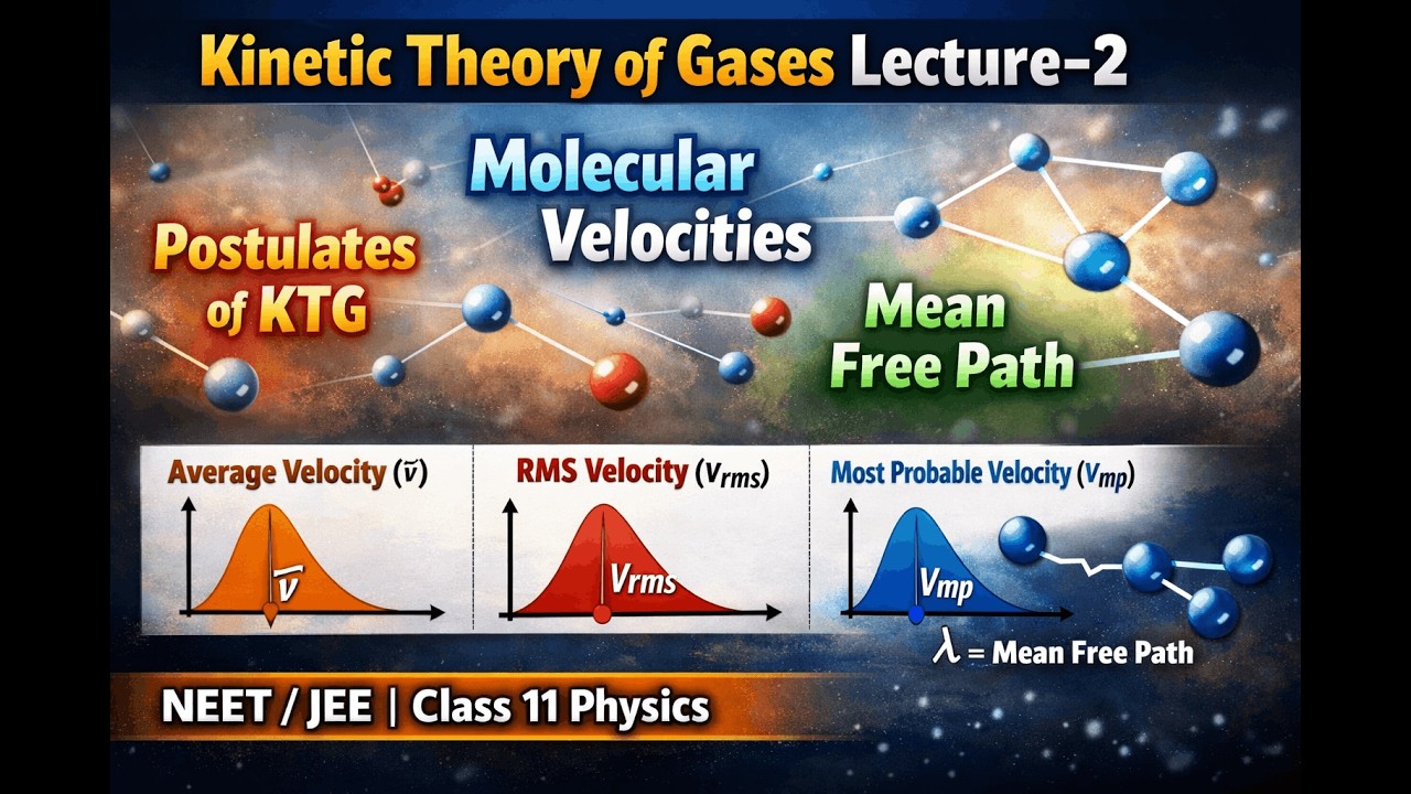 Postulates of Kinetic Theory & Molecular Velocities | Mean Free Path | KTG Lecture-2