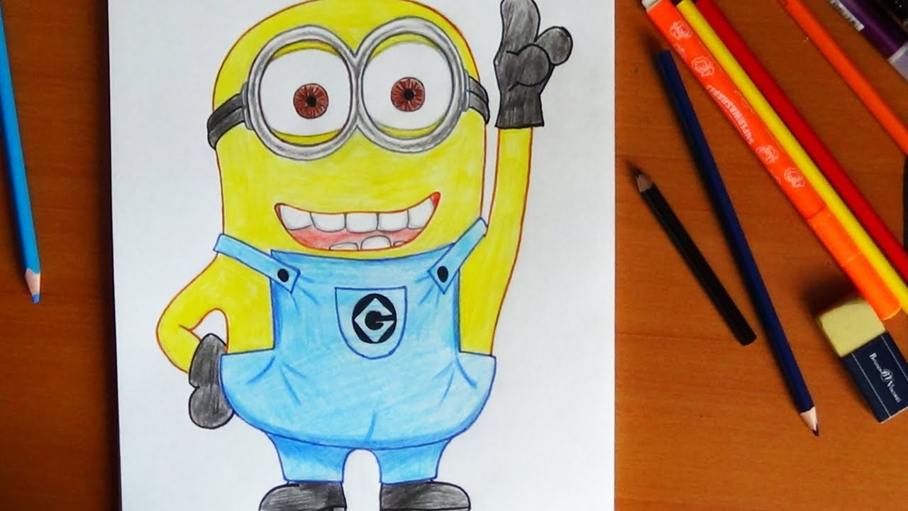 How to draw Minion, Como dibujar un minion, Как нарисовать миньона