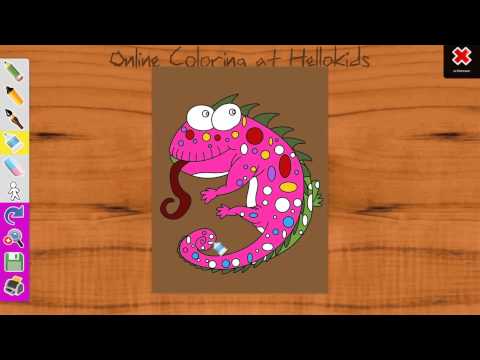 Coloring tutorial: how-to color a Chameleon (Hellokids)