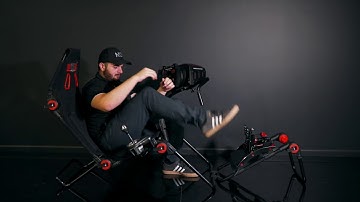 Next Level Racing F-GT Lite quick release feature for getting in and out of cockpit