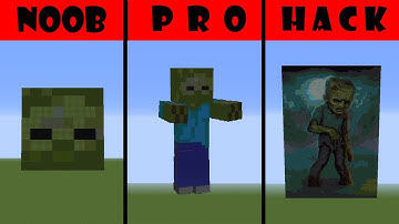 Pixel Art NOOB vs PRO vs HACKER Zombie in Minecraft