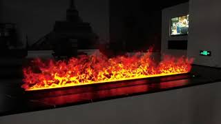 Hybrid fireplace running on water vapor & electricity | Electric steam fireplace  installation Resimi