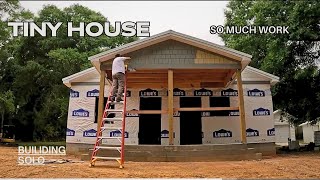 Building A Tiny House Porch Alone! I’m almost done!