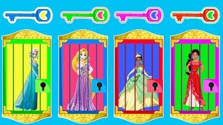 Disney Princess Wrong Door Keys Frozen Elsa Cinderella Learn Colors Finger Family Rhymes